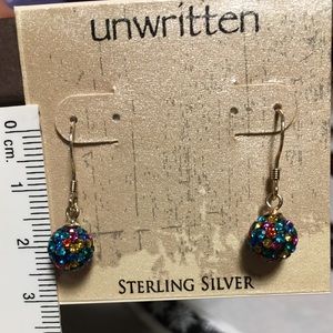 Multi-color rhinestone earrings.